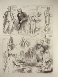 Vázlatok az alsóházban: Kérdések órája, a The Illustrated London Newsból, 1882. február 18.